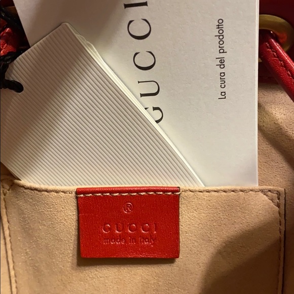 NBIB Gucci Red Mini GG Marmont 2.0 Backpack - Picture 11 of 12